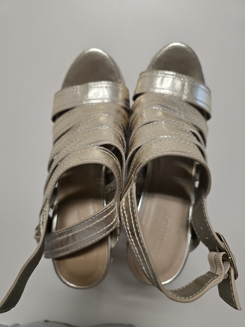 Metallic Taupe Strappy Women's Sandals